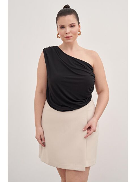 Mylinemoda Tek Omuz Drapeli Top - S000239109-19351