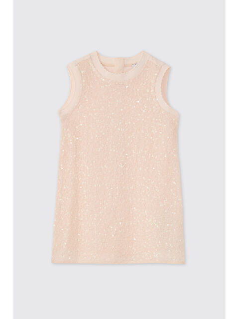 Panço Kız Çocuk Payetli Pudra Elbise - S000531785-7152