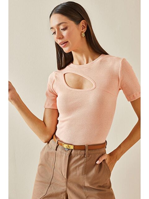 Xhan Pudra Degaje Detaylı Fitilli Bluz 5YXK2-48743-50 - S000229743-7152