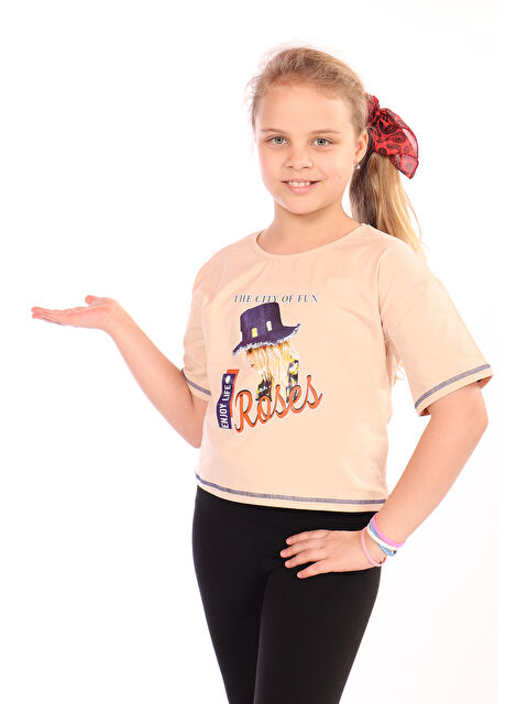 Toontoykids Kız Çocuk Roses Yazı Baskılı Tişört