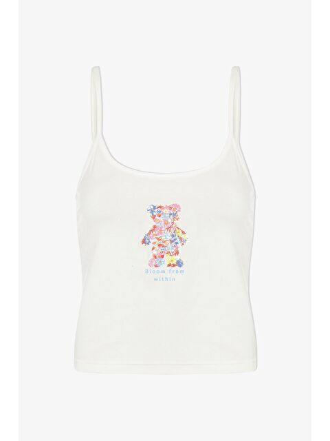 Koza İç Giyim Kadın Pamuklu Mavi Çiçekli Ayıcıklı Baskılı Şortlu Pijama Takımı - S000312483-37368