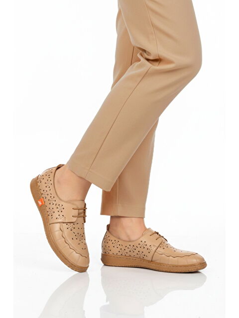 Ayakmod Nude Hakiki Deri Kadın Casual Ayakkabı 2084 Z