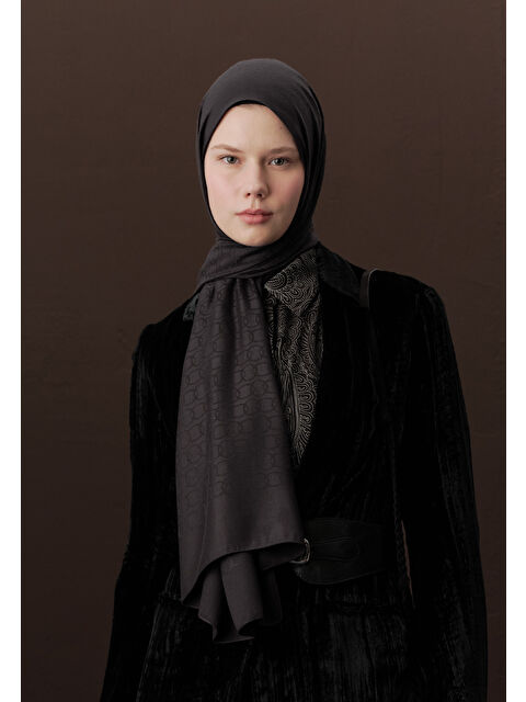 Fresh Scarfs Premıum Yünlü Düz Şal Füme - S000420395-33408