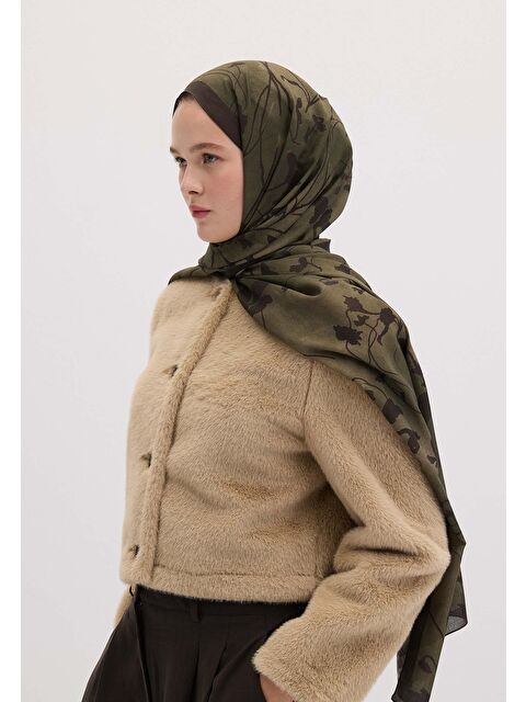 Fresh Scarfs Dark Forest Desen Şal Orman Yeşili - S000420353-20662