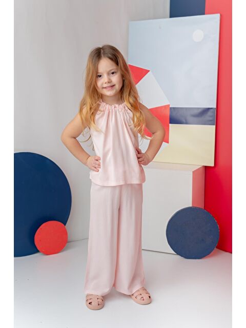 ZEYLAND Kız Çocuk Askılı Bluz Pantolon Takım - Pembe - S000362857-20024