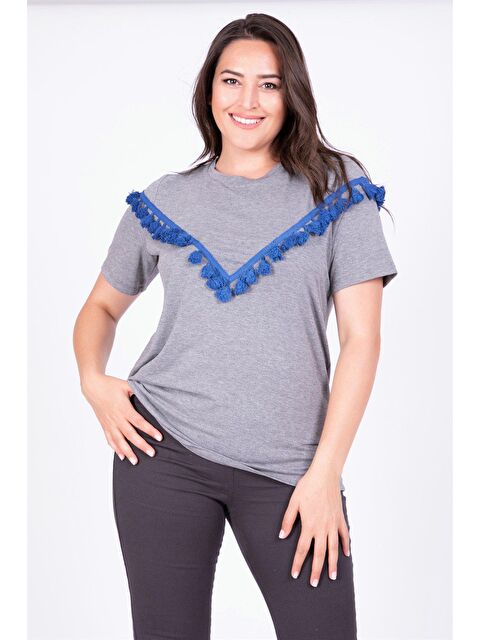 Mylinemoda Bedeni Püsküllü Tişört - S000239130-20600