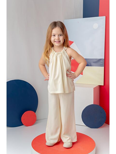 ZEYLAND Kız Çocuk Askılı Bluz Pantolon Takım - Sarı - S000362858-20072