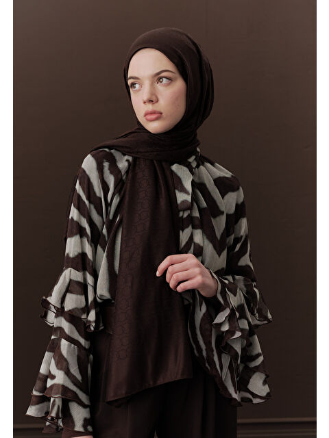 Fresh Scarfs Premıum Yünlü Düz Şal Çikolata - S000420395-26416