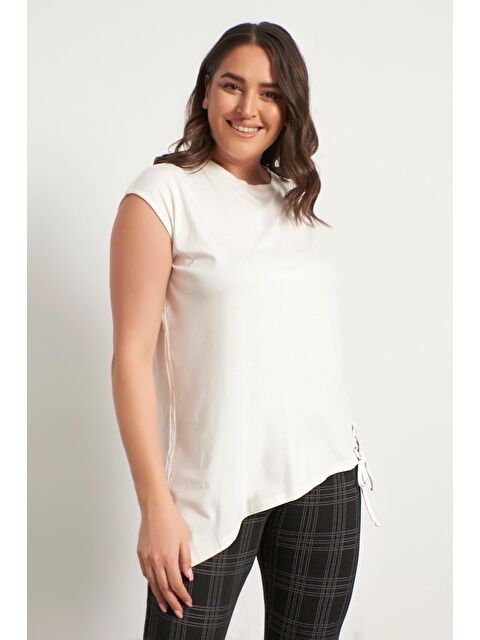 Mylinemoda Kuşgözü Detaylı Kolsuz Penye Tişört - S000239151-20063