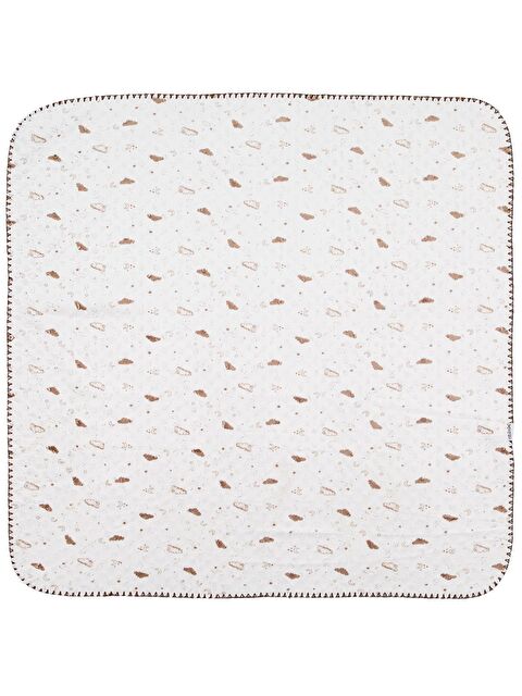 Minidamla Desenli Oyalı Battaniye - Ekru Standart - S000491463-19965