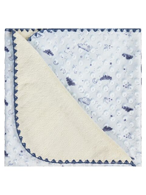 Minidamla Desenli Oyalı Battaniye - Mavi Standart - S000491463-17234