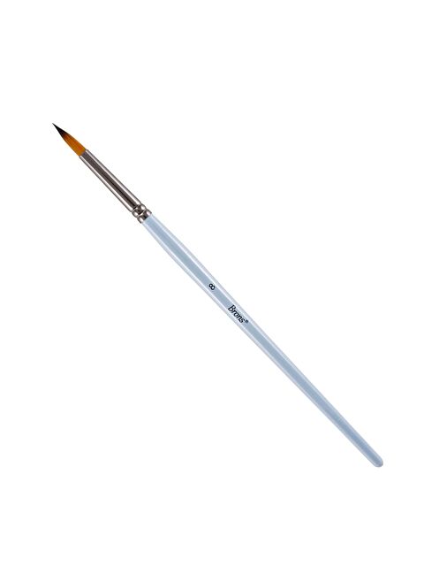 Brons 123 Serisi Kısa Sap Yuvarlak Uç Sulu Boya Fırçası No:8 (BR-759) - S000195942-17437