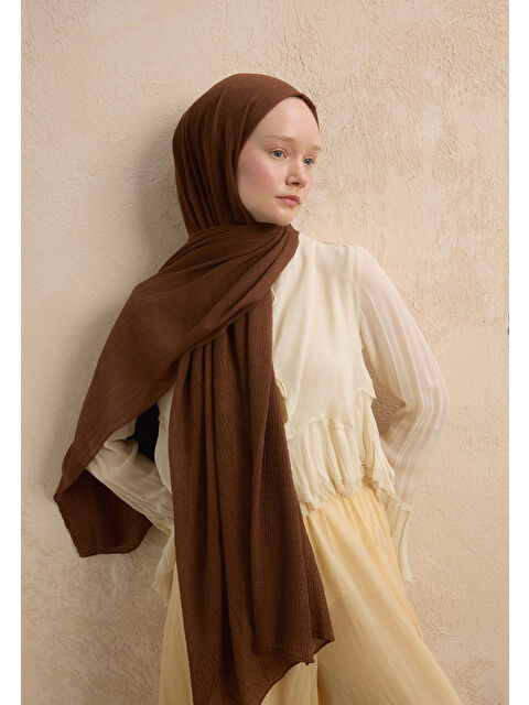 Fresh Scarfs Modal Krinkıl Şal Kakao - S000420277-26424