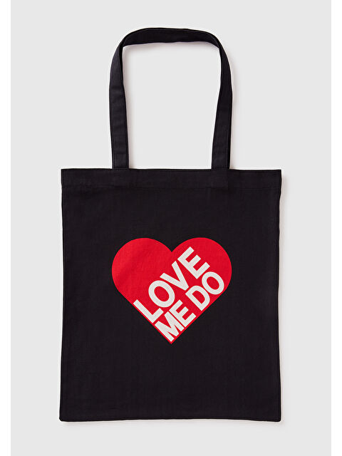 United Colors Of Benetton Kadın Siyah %100 Pamuk Bez Çanta - S000514213-19351