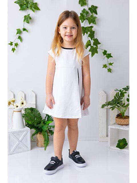 ZEYLAND Kız Çocuk Garnili Kolsuz Elbise - Beyaz - S000362873-20063
