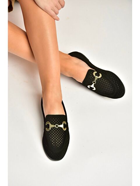 Fox Shoes Siyah Kadın Babet Y291262402 - S000531771-19351