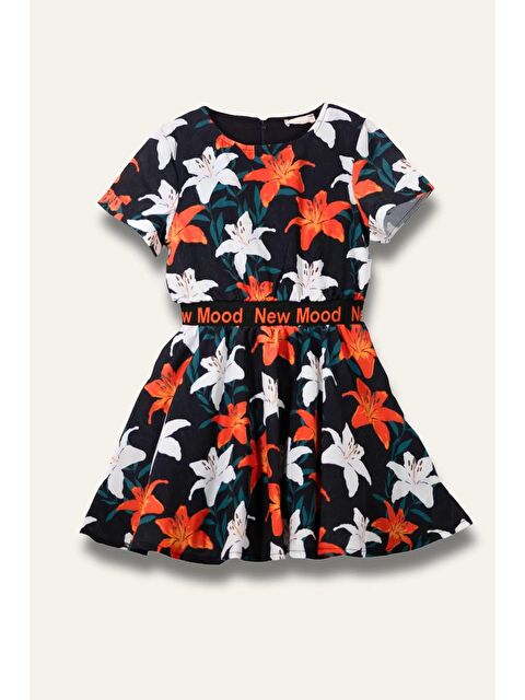 ZEYLAND Kız Çocuk Çiçekli Şifon Elbise - Beyaz - S000362878-20063