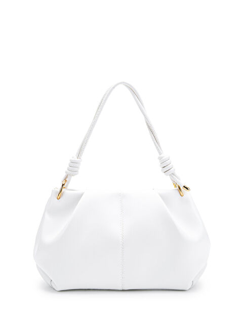 Minebag Büzgü Detaylı Mat Chen Kol Çanta Beyaz - S000473520-20063