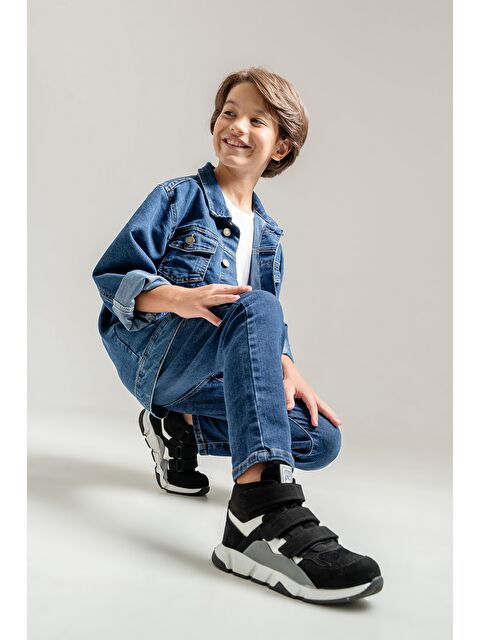 Mnpc Erkek Çocuk Siyah Hakiki Deri Anatomik Günlük Bot - S000447519-19351