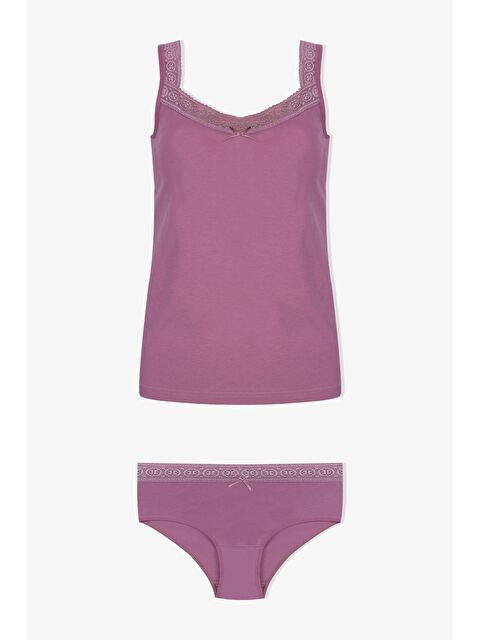 Koza İç Giyim Kadın Dantel Detaylı Atlet Külot Takım - S000312486-20028