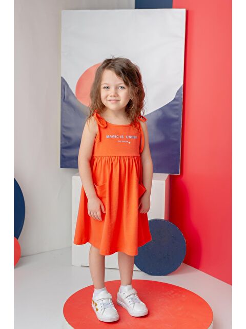ZEYLAND Kız Çocuk Askılı Penye Elbise - Coral - S000362885-20048