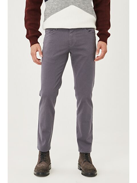 AC&Co / Altınyıldız Classics Erkek Antrasit Kanvas Slim Fit Dar Kesim 5 Cep Pantolon - S000394379-29666