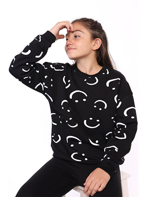 Toontoykids Kız Çocuk Komple Gülen İfade Baskılı Sweatshirt - S000274081-19351
