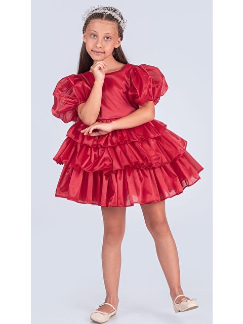 Mnk Baby & Kids Kız Çocuk Eklenebilir Kuyruk Detaylı, Taçlı Aspendos Abiye Elbise M00758 - S000422435-20045