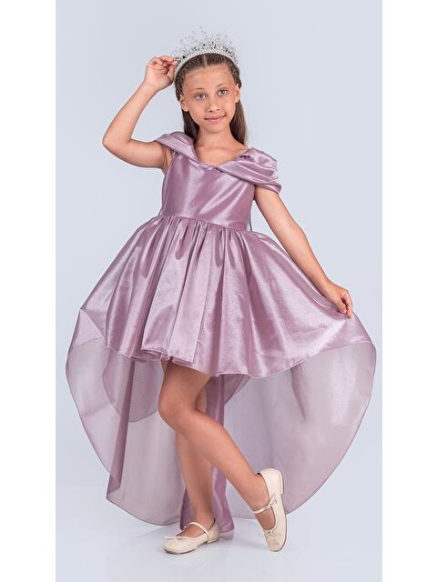 Mnk Baby & Kids Kız Çocuk Düşük Omuz Detaylı Işıltılı Prenses Elbisesi M00760 - S000422432-17878