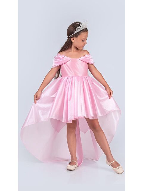 Mnk Baby & Kids Kız Çocuk Düşük Omuz Detaylı Işıltılı Prenses Elbisesi M00760 - S000422432-20024