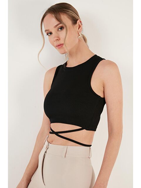 Lela Fitilli Çapraz Bağlama Detaylı Crop Atlet 5865586 - S000137391-19351