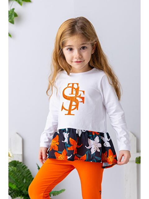 ZEYLAND Kız Çocuk Taşlı Ve Fırfır Detaylı Uzun Kollu Bluz - Beyaz - S000362891-20063