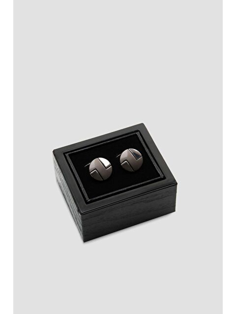 ABBATE 98504 Silver Koyu Gri Erkek Kol Düğmesi - S000451192-29351