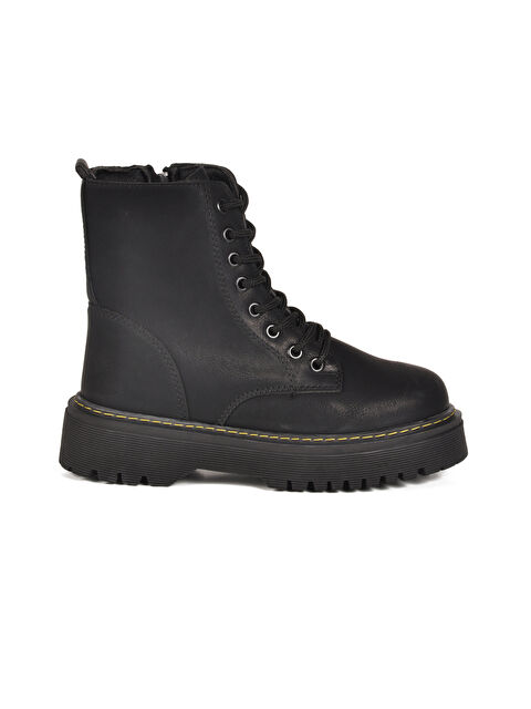 Ayakmod Siyah Zümrüt Bağcıklı Fermuarlı Kadın Bot Terra 5000 Z - S000431657-22238