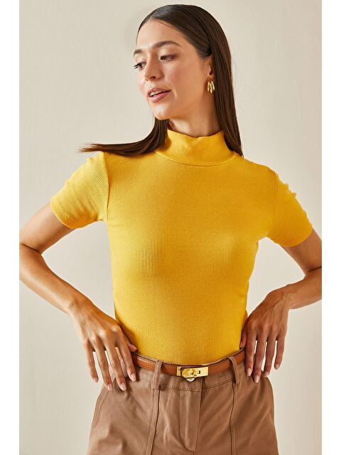 Xhan Sarı Balıkçı Yaka Kaşkorse Bluz 5YXK2-48746-10 - S000229746-20072