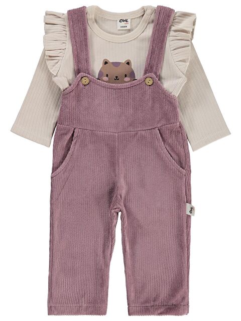 Civil Baby Pati Nakışlı Badili 6-18 Ay Salopet - Kahve 18-24 Ay - S000496927-19413