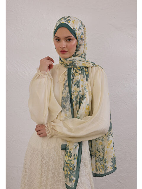 Fresh Scarfs Emmett Desen Rami Şal Koyu Yeşil - S000420425-19416