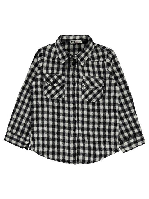 Civil Girls Pitikare Desenli 6-9 Yaş Gömlek - Siyah 6-7 Yaş - S000199639-19351