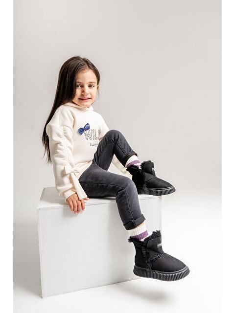 Mnpc Kız Çocuk Siyah Hakiki Deri Suya Dayanıklı Kürklü Günlük Bot - S000446411-19351