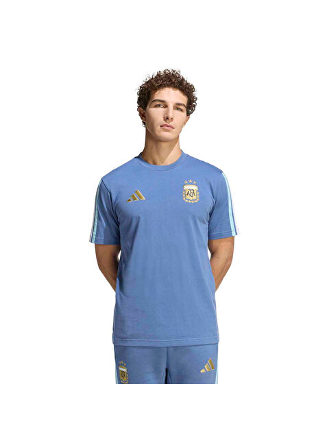 Adidas Arjantin DNA Erkek Mavi Yuvarlak Yaka Tişört - S000507216-17234