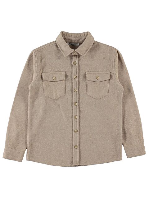Civil Boys Kapak Cepli Düz 10-13 Yaş Gömlek - Bej 12-13 Yaş - S000496930-19928