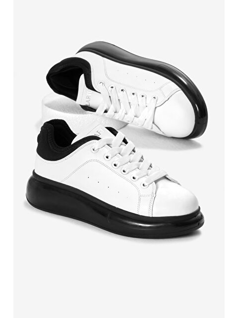 TONNY BLACK Erkek Beyaz Siyah Kalın Taban Bağcıklı Spor Ayakkabı - S000493912-37246