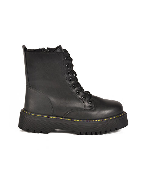 Ayakmod Siyah Bağcıklı Fermuarlı Kadın Bot Terra 5000 Z - S000431657-19351