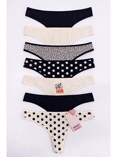 Dominant Kadın Pamuklu Tanga Külot 7'li Paket