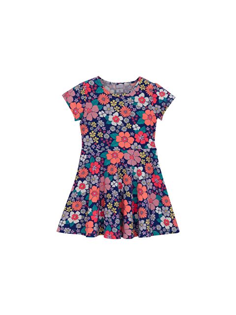 Lovetti Neon Garden Kız Çocuk Desenli Kısa Kollu Elbise - S000053668-23173