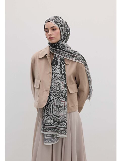 Fresh Scarfs Lena Desen Şal Antrasit - S000420430-29666