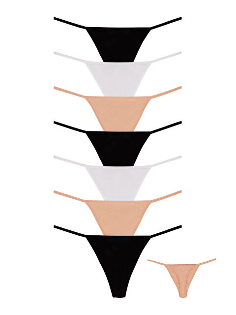 Dominant Kadın Pamuklu Tanga Külot 7'li Paket