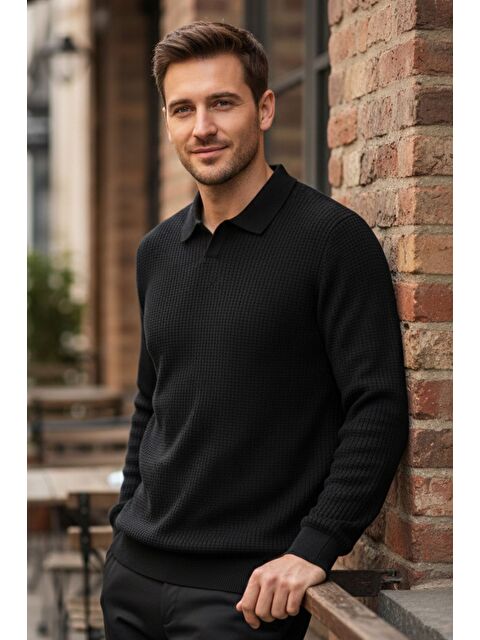 Mishar İtalia Erkek Polo Yaka Elastanlı Triko Kazak - S000491475-19351