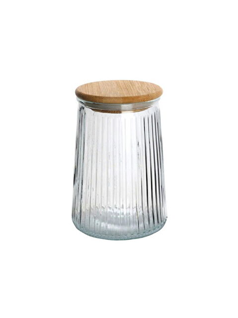 Excellent Houseware Bambu Kapaklı Cam Kavanoz - Şeffaf - 1000 ml - S000371270-26865
