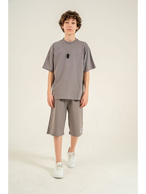 Mışıl Kids Athletic Arma Nakışlı Kolyeli Erkek Çocuk Şort - Tişört Takımı